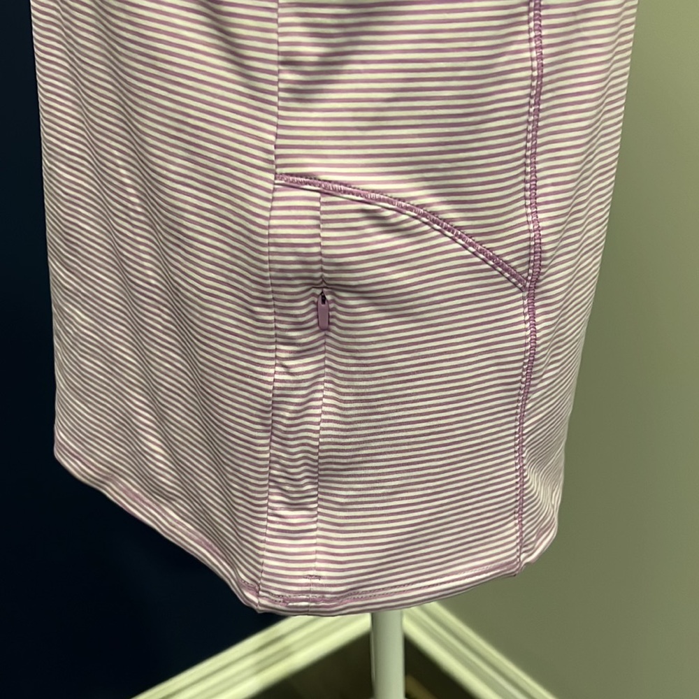 Duluth Trading Women's Pier Genius Shelf Bra Tank- Lilac & White Stripe - Picture 3 of 11
